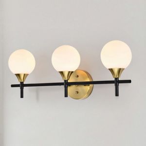 Aeneas 17" 3-Light Indoor Matte Black and Brass Finish Wall Sconce 3003-3W