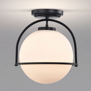 Nuka 12" 1-Light Indoor Matte Black Finish Flush Mount FC10028-1BL