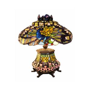 Tiffany Style Peacock Lantern Table Lamp 2954-LSH
