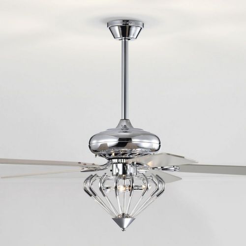 Alesya 52" 3-Light Indoor Chrome Finish Ceiling Fan AY17Y17CR