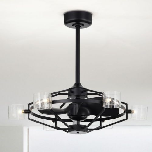 Damita 35" 6-Light Indoor Black and Gold Finish Ceiling Fan DL01P12MB