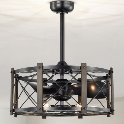 Damon 24" Indoor Black Finish Ceiling Fan DW01W09SI