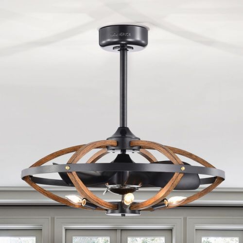 Dariin 28.3" 6-Light Indoor Matte Black Finish Ceiling Fan DL03P02IS