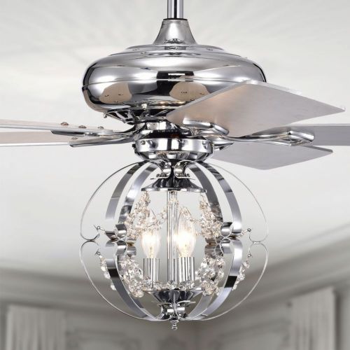 Dazy 48" 3-Light Indoor Chrome Finish Ceiling Fan CFL-8497REMO-CH