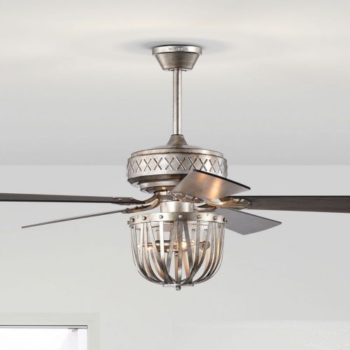 Emani 52" 3-Light Indoor Antique Silver Finish Ceiling Fan AY03Y03AS