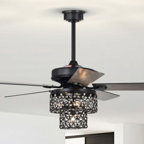 Hasna 52" 4-Light Indoor Matte Black Finish Ceiling Fan AL03P01MB