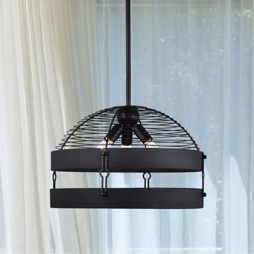 Ivana 17" 3-Light Indoor Matte Black Finish Chandelier FD10009-3BL