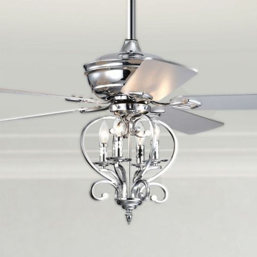 Kayla 52" 4-Light Indoor Chrome Finish Ceiling Fan CFL-8500REMO-CH