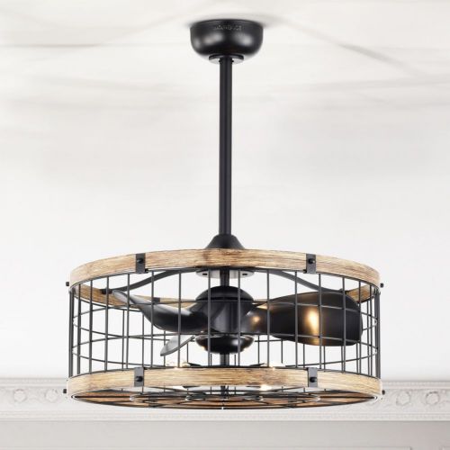 Selma 24.8" Indoor Black and Brown Finish Ceiling Fan DW01W10IB