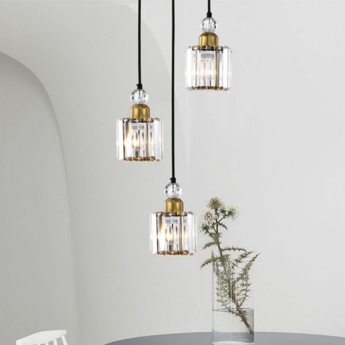 Srai 11" 3-Light Indoor Matte Black and Brass Finish Chandelier 3001-3P