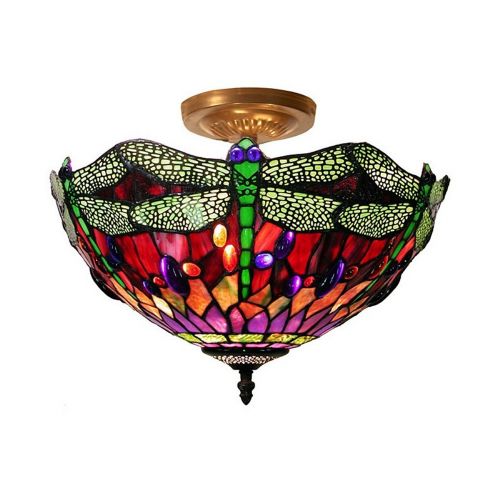 Tiffany Style Dragonfly Ceiling Lamp 305C-SF10