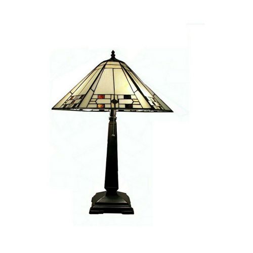 Tiffany-style White Mission Table Lamp THS18072-TG321