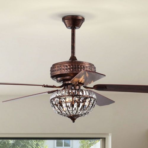 Violette 52" 3-Light Indoor Antique Copper Finish Ceiling Fan AY10Y10AC