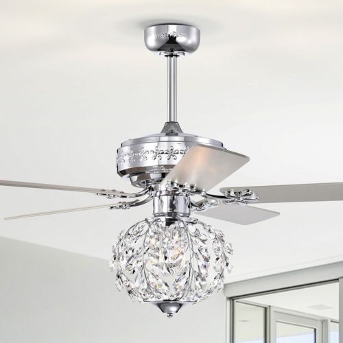 Wellas 52" 3-Light Indoor Polished Chrome Finish Ceiling Fan AY06Y06CR