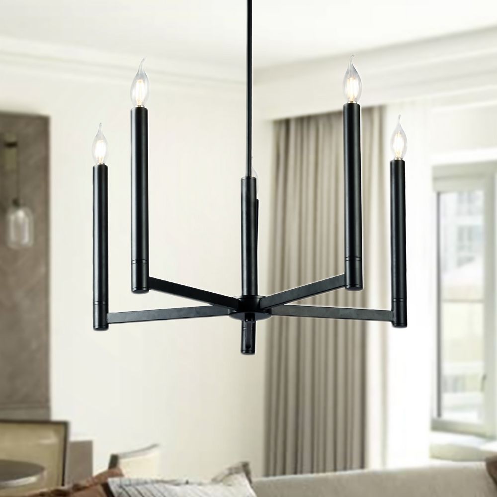 Tayon 24" 5-Light Satin Finish Chandelier