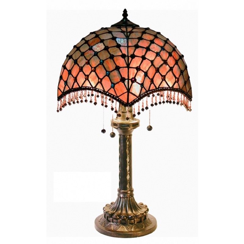 Tiffany Style Amber Beaded Table Lamp BB5652194 CozyDays