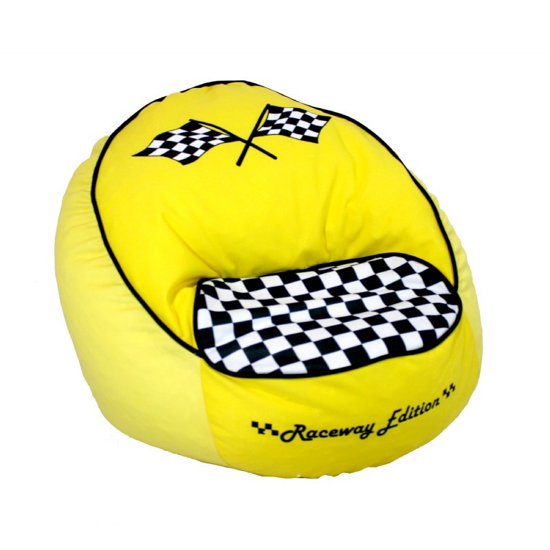 Race Car Bean Chair Yellow 60019 CozyDays