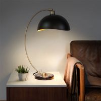 Luna Bella 24" Table Lamp in Weathered Brass and Matte Black/Gold Leaf Shade 1011017WB