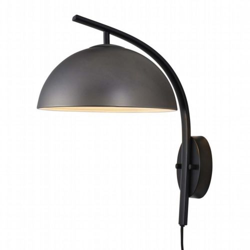 Domus 15" Plug-in Contemporary Sconce in Gunmetal and Matte Black 3011503GN