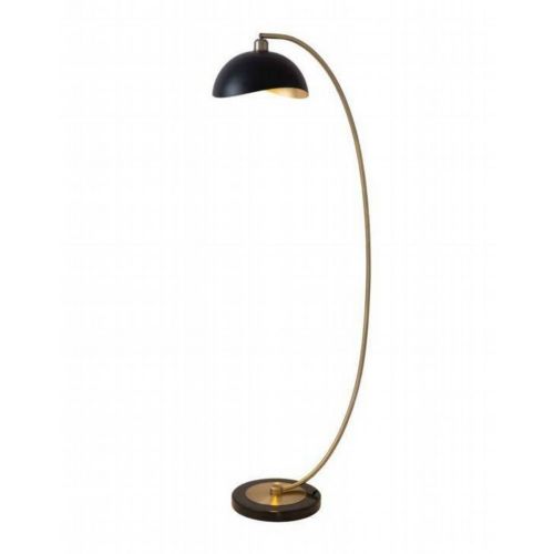 Luna Bella 60" Chairside Arc Lamp in Weathered Brass with Matte Black/Gold Leaf Shade 2110744BG