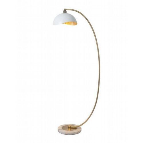 Luna Bella 88" Arc Lamp in Weathered Brass with Matte White/Gold Leaf Shade 2110744WG