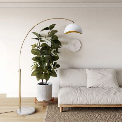 Luna Bella Arc Lamp White with Gold Leaf 2111017WH