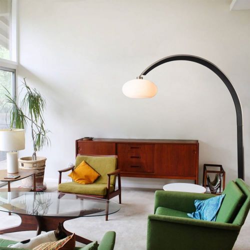 Vaulted 86" Arc Lamp in Satin Nickel and Espresso by Peter Morelli 2012203BK