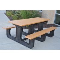 Park Place Resinwood Picnic Bench and Table 6 Feet - Gray FF-PB6-PARKP
