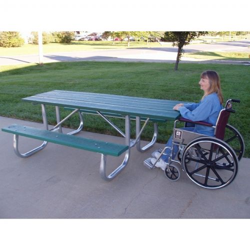 Galvanized Frame Picnic Bench and Table 6 Feet-ADA FF-PB6-GFPICADA