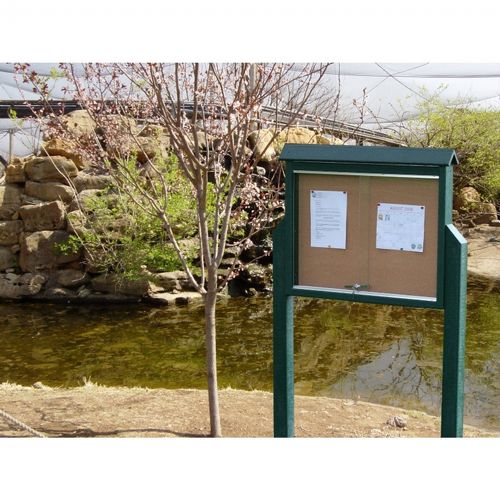 Medium Message Center Resinwood Two Sides, Two Posts 36 × 26 Inch. FF-PBMC2DP