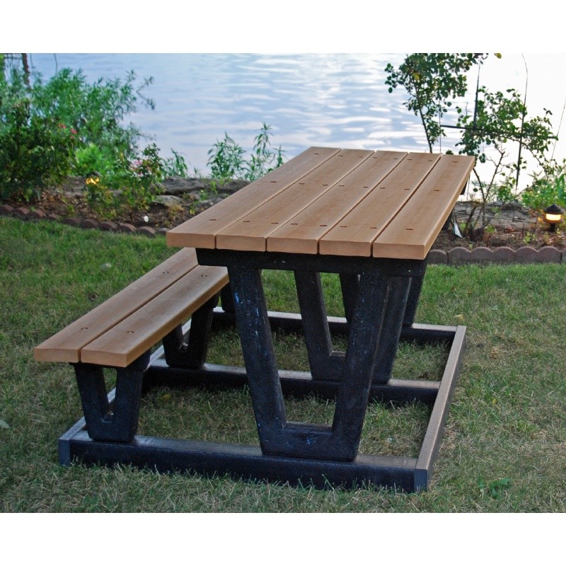 Lenexa Recycled Plastic Picnic Bench and Table 6 FeetADA FFPB6LENADA
