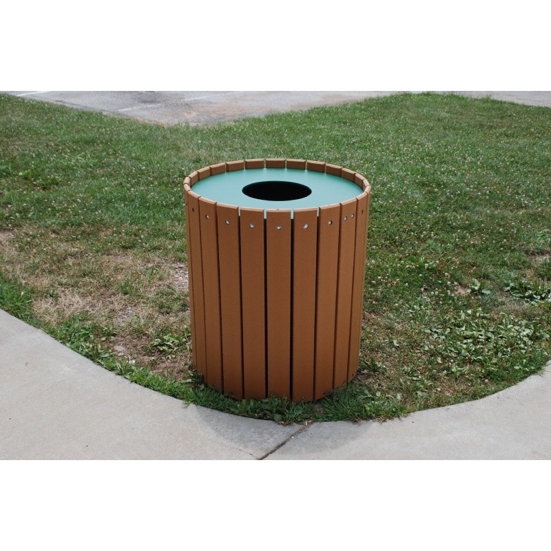 Standard Round Outdoor Trash Receptacle 32 Gal. FFPB32R CozyDays