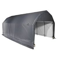 Barn Style Storage Shelter, 2" Frame, Gray Cover 12 × 20 × 9 ft. 97053