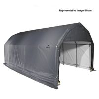 Barn Style Storage Shelter, 2" Frame, Gray Cover 12 × 24 × 11 ft. 90153