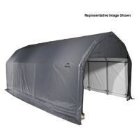 Barn Style Storage Shelter, 2" Frame, Gray Cover 12 × 24 × 9 ft. 97153