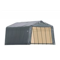 Peak Style Storage Shelter, 1-5/8" Frame, Gray Cover 12 × 24 × 8 ft. 72434