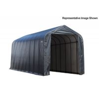Peak Style Storage Shelter, 2-3/8" Frame, Gray Cover 15 × 28 × 12 ft. 75232