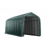 Peak Style Storage Shelter, 2-3/8" Frame, Green Cover 15 × 36 × 16 ft. 79441