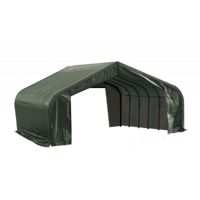 Peak Style Storage Shelter, 2-3/8" Frame, Green Cover 22 × 24 × 11 ft. 78641