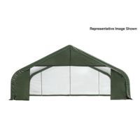 Peak Style Storage Shelter, 2-3/8" Frame, Green Cover 30 × 24 × 20 ft. 86067