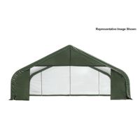Peak Style Storage Shelter, 2-3/8" Frame, Green Cover 30 × 28 × 16 ft. 86052