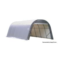 Round Style Storage Shelter, 1-5/8" Frame, Gray Cover 12 × 24 × 8 ft. 72332
