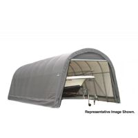 Round Style Storage Shelter, 2-3/8" Frame, Gray Cover 14 × 20 × 12 ft. 95340