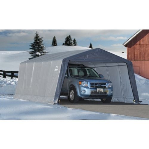 Peak Style Shelter, 1-3/8" 6-Rib Frame, Gray Cover 12×20×8 62790