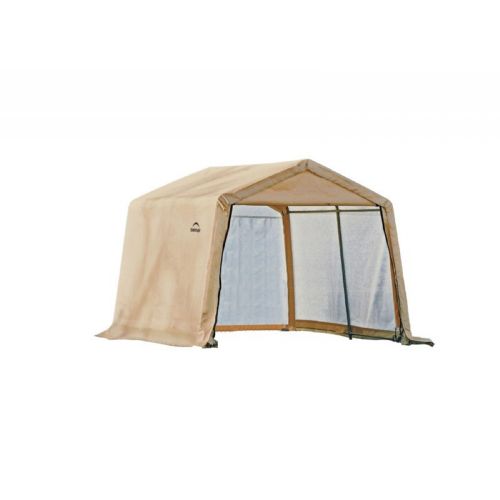 Peak Style Storage Shed, 1-3/8" Frame, Sandstone Cover 10×10×8 70733