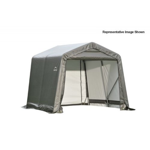 Peak Style Storage Shelter, 1-5/8" Frame, Gray Cover 8 × 16 × 8 ft. 71823