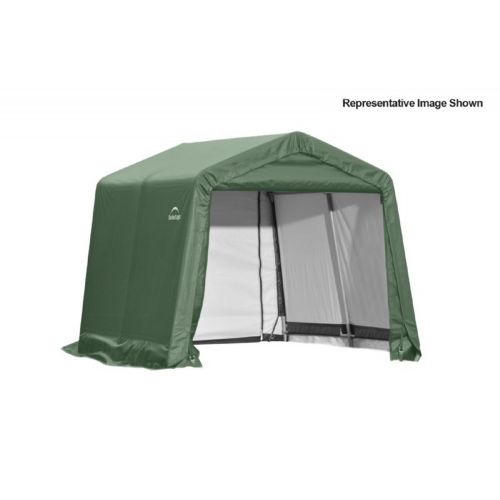 Peak Style Storage Shelter, 1-5/8" Frame, Green Cover 10 × 12 × 8 ft. 72814