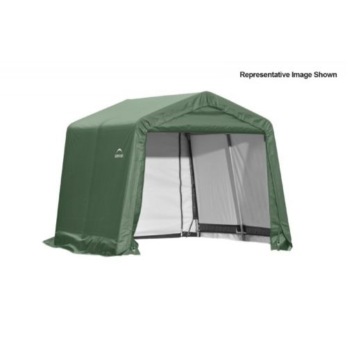 Peak Style Storage Shelter, 1-5/8" Frame, Green Cover 10 × 16 × 8 ft. 72824
