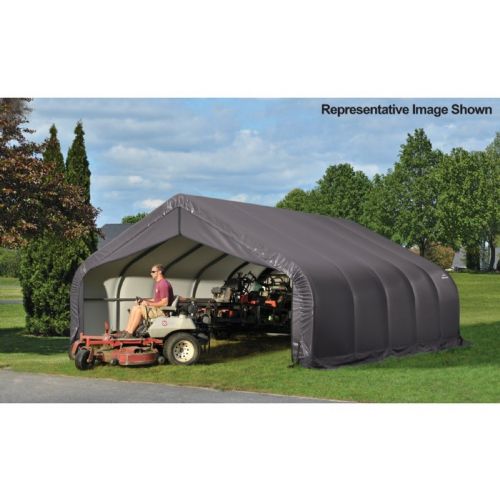 Peak Style Storage Shelter, 2-3/8" Frame, Gray Cover 18 × 28 × 12 ft. 80024