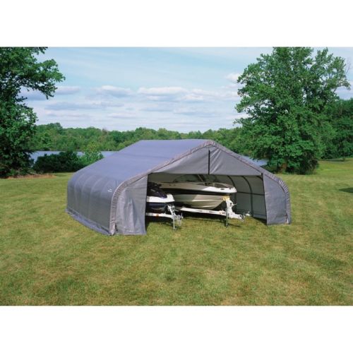 Peak Style Storage Shelter, 2-3/8" Frame, Gray Cover 22 × 20 × 11 ft. 78431